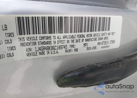 2006 Jeep Grand Cherokee Laredo из США, поврежденный, VIN 1J4GR48K86C109745